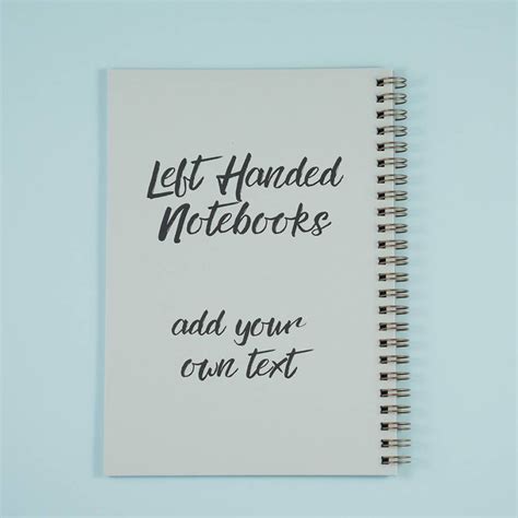 Personalised left handed notebook a5 spiral binding lined paper bronze ...