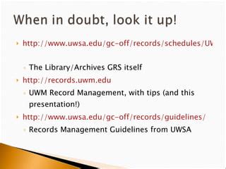 Reading the Library General Records Schedule | PPT