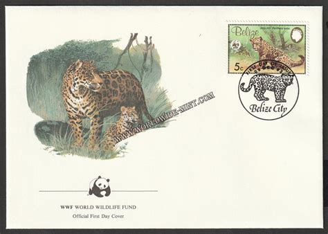 1983 Belize WWF World wide Fund For Nature Jaguar Set of 4 FDC #FE250 ...