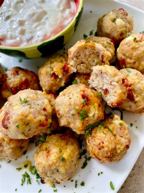Mediterranean Chicken Meatballs - Its Thyme 2 Cook