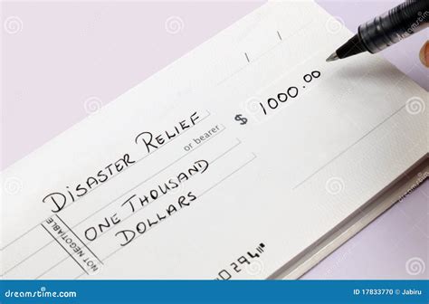 Disaster Relief Check stock photo. Image of money, gift - 17833770