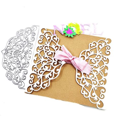 Wedding Invitation Card Border Cutting Dies Invitation Lace Flower ...
