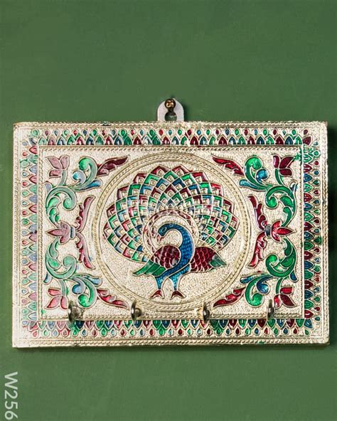 Meenakari - Key Hanger with Peacock Design - W2569 – Wedtree