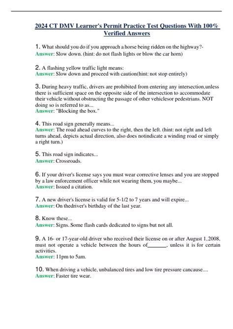 DMV Permit Questions 的图像结果