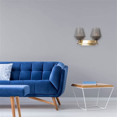Reliable Smoke Double Wall Light for Modern Sconces | Light & Living
