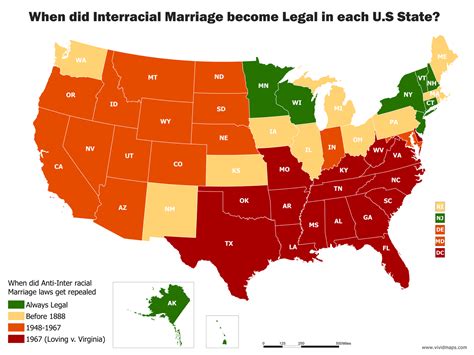 When did Interracial Marriage become Legal in every U.S State? - Vivid Maps