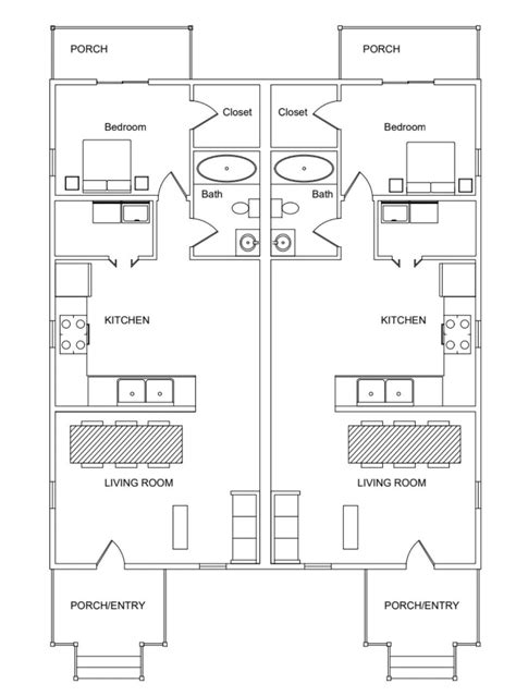 Modern 1 Bedroom 66’x60’ Floor Plan | Printable House Layout PDF ...