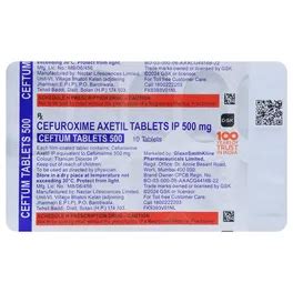 Buy Ceftum 500 Tablet 10's online | Uses, Side Effects, Price and ...