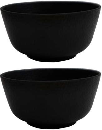 SUPER99 Melamine Salad & Vegetable Big Bowls (Black) (Pack of 2 Pcs ...