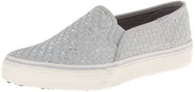 Buy Keds Women's Double Decker Woven Metallic Slip-On Sneaker, Gray, 9 ...