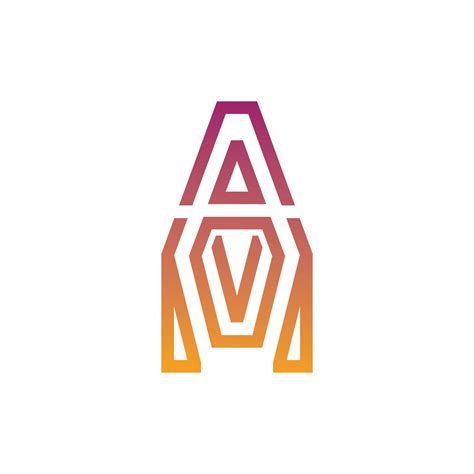 Initial AM line logo design, unique combination of Letter A and M logo template in gradient ...