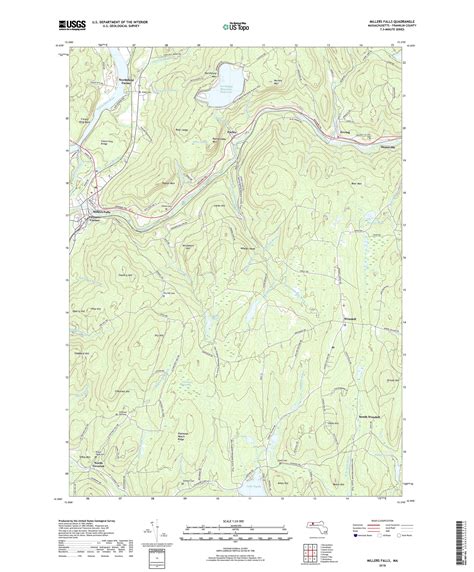 Millers Falls, Massachusetts 2018 () USGS Old Topo Map Reprint 7x7 MA ...