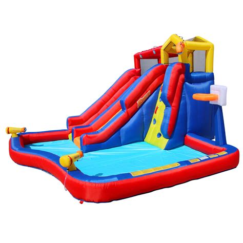Banzai Big Backyard Double Plastic Long Twin Falls Inflatable Water ...