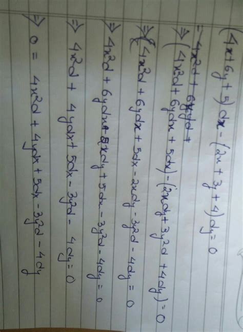 (4x+6y+5)dx - (2x+3y+4)dy=o - Brainly.in