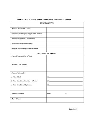 Marine Hull Proposal - Fill Online, Printable, Fillable, Blank | pdfFiller