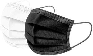 3W Disposable Face Masks (Pack of 50-25 Each Color) With 4 Layer ...