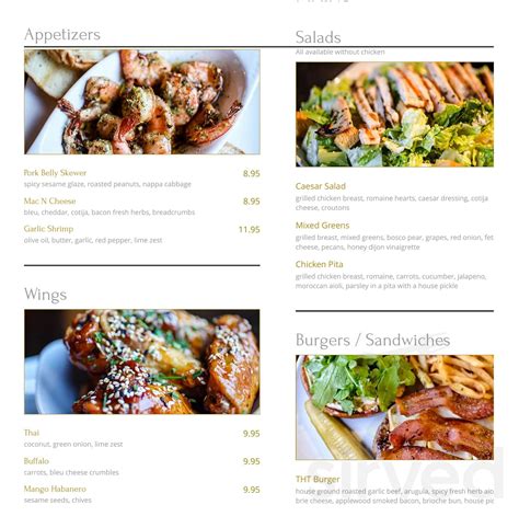 The Harding Tavern menu in Chicago, Illinois, USA