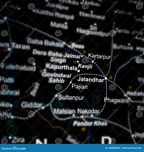 Jalandhar City in Panjab Displaying on Geographical Location Map in India Stock Photo - Image of ...