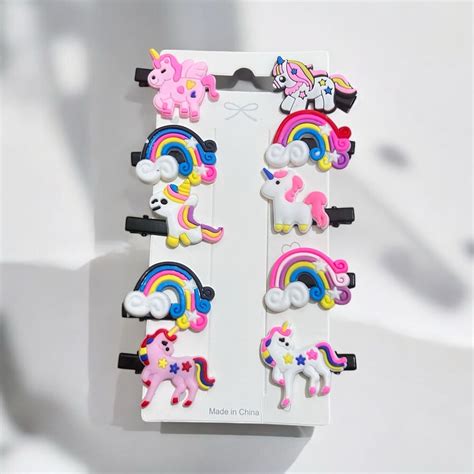 Buy Princess Unicorn Rainbow Mermaids Hair Clips Set for Kids (Pack of ...