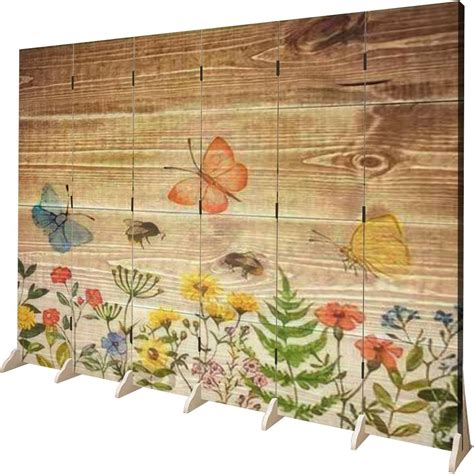 6 Panels Screen Room Divider Floral Border India | Ubuy