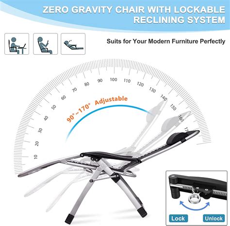Buy Zero Gravity Chair, Lawn Recliner, Reclining Patio Lounger Chair ...