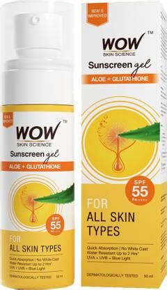 WOW SKIN SCIENCE Sunscreen - SPF 55 PA++++ Sunscreen Gel For All Skin ...