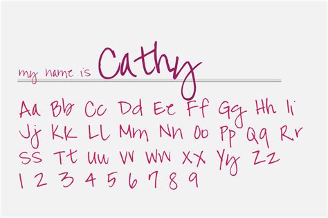Cute Handwriting Fonts Alphabet