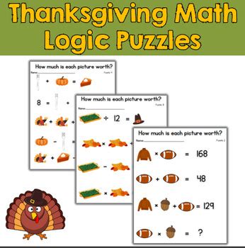 Image result for Thanksgiving Math Puzzles