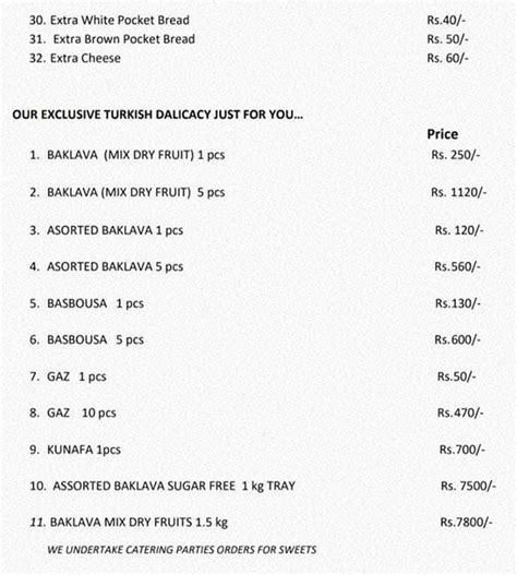 Menu at OSMAN AUTHENTIC TURKISH DONER KEBAB & FALAFEL, Mumbai