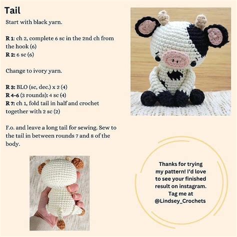 Image result for Crochet Cow Pattern Free