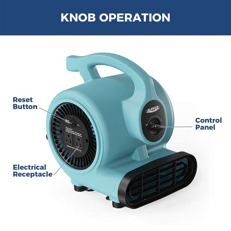 AlorAir® 600 CFM Air Mover with 3 Speeds, 5 Angles and Daisy Chain for ...