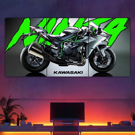 Ninja Kawasaki H2 Split Poster – Frame Kro