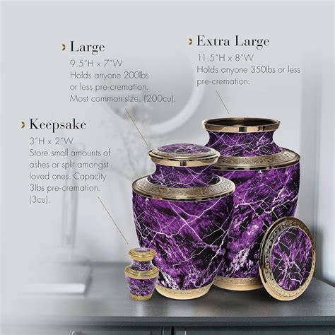 Prime Preferred Choice Marble Elegance Purple Urns for Human Ashes ...
