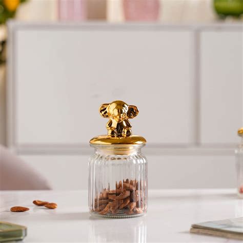 Glass Jar With Elephant Lid Online - Premium Jar With Lid | Nestasia