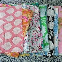 Buy Indian Hand Block Printed Patch Scrap Bundle Fabric Scraps Cotton ...