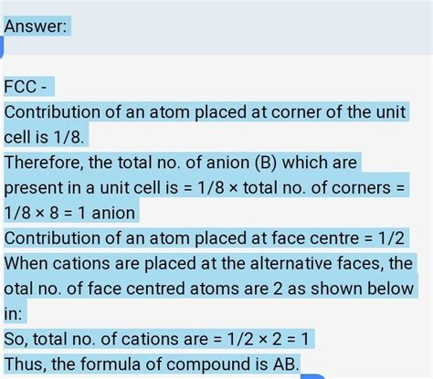 In a cubic unit cell, a atoms are present on alternate faces and c ...