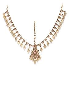 Buy AccessHer Gold-Plated Antique Embellished with pearls Maatha Patti ...