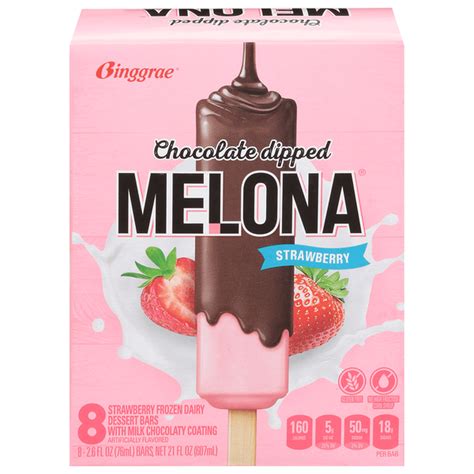 Melona Frozen Dairy Dessert Bars, Strawberry, Chocolate Dipped (2.6 fl ...