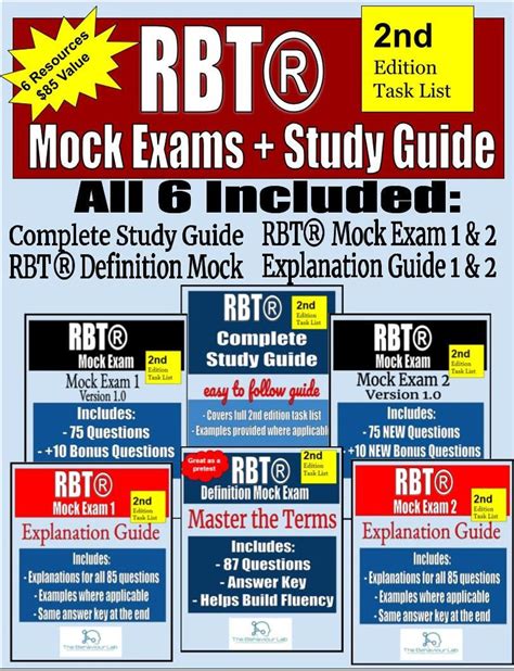 RBT Exam Complete Study BUNDLE | RBT Mock Exam + Explanation Guide ...