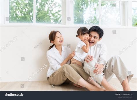 Portrait Asian Parent Daughter Family Three Stock Photo 2438248135 ...