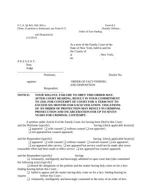 Order of Fact-Finding And Disposition Doc Template | pdfFiller