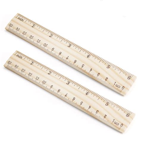 Hegebeck Small Wooden Ruler 6 Inch, Rulers Bulk Wood Measuring Ruler ...