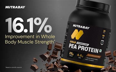 NUTRABAY Gold 100% Pea Protein Powder - 1kg, Rich Chocolate Crème | 25g ...