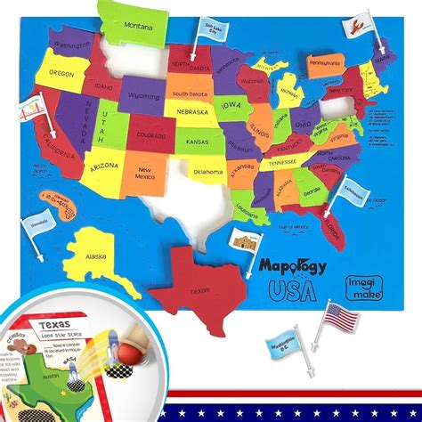 Imagimake Mapology The United States Map Puzzles with Flash Cards ...