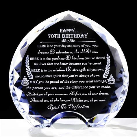 Amazon.com: 70th Birthday gifts for Women Men - Crystal Heart Gifts ...