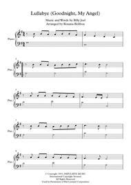 Lullabye (Goodnight, My Angel) By Billy Joel Easy Piano By Billy Joel ...