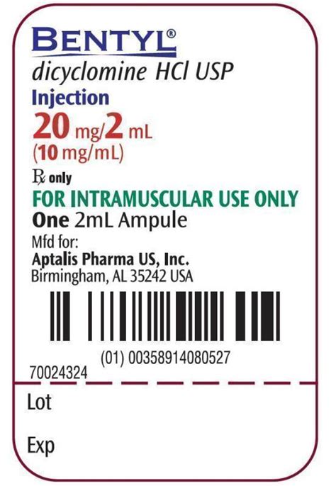 Bentyl - FDA prescribing information, side effects and uses