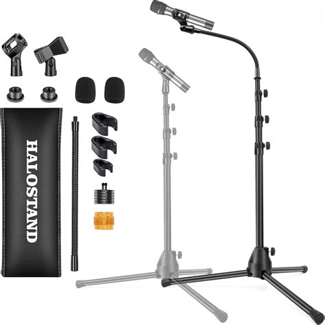 Amazon.com: Microphone Stand Floor Foldable Mic Stands Heavy Duty ...