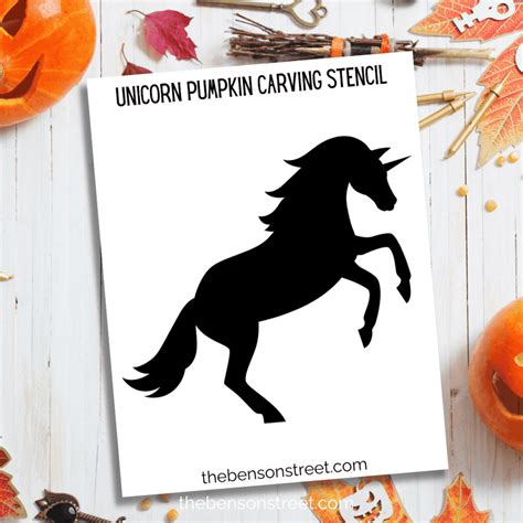 Free Printable Unicorn Pumpkin Carving Stencil for Halloween