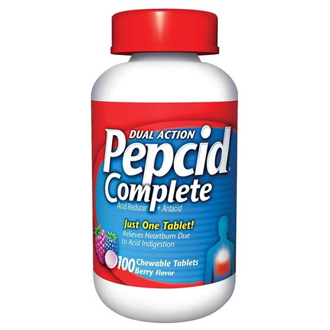 Pepcid Complete Dual Action Acid Reducer and Antacid Chewcap, Berry Flavor, 100 Ct - Walmart.com